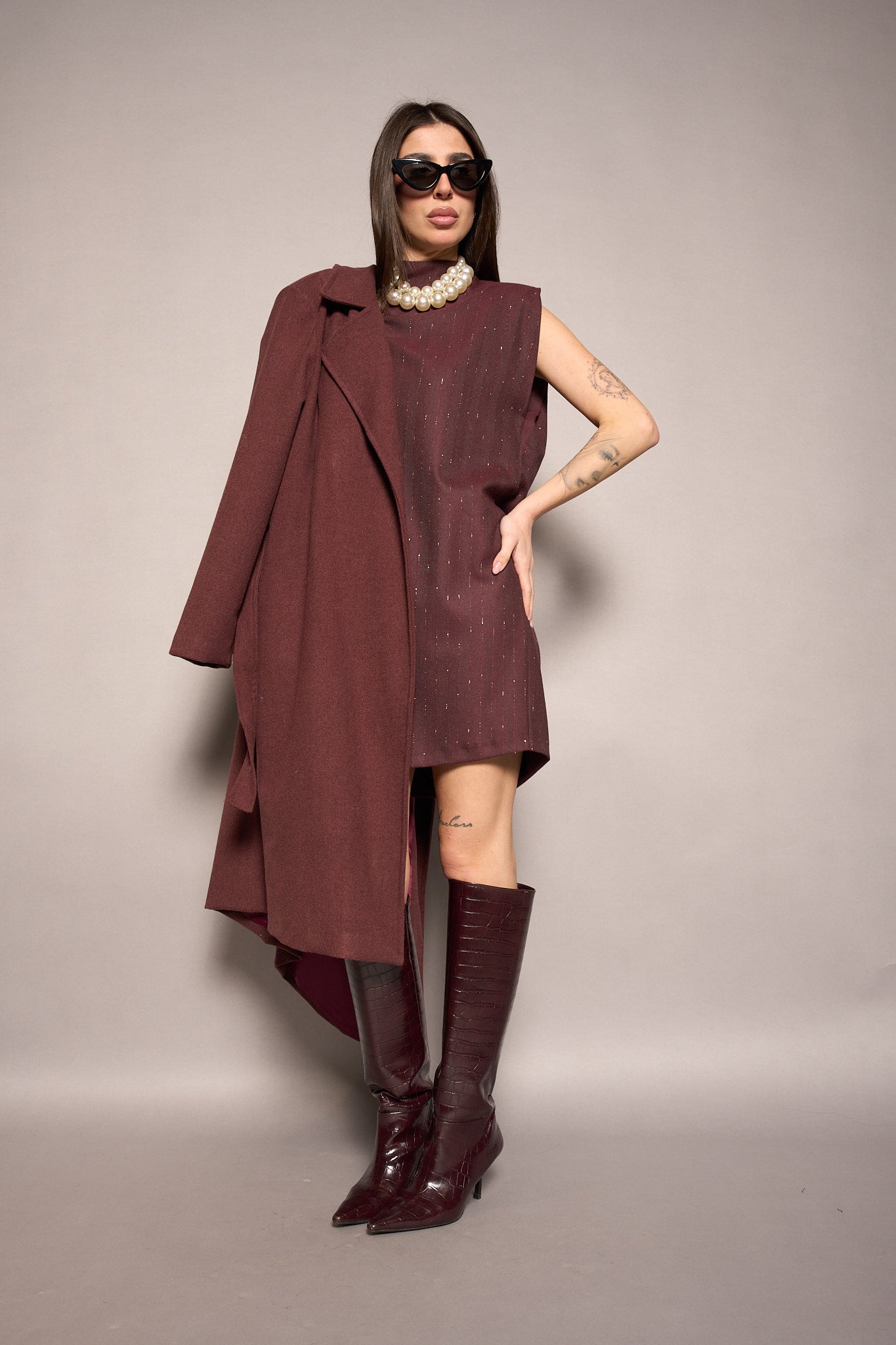 Vestito lamè bordeaux