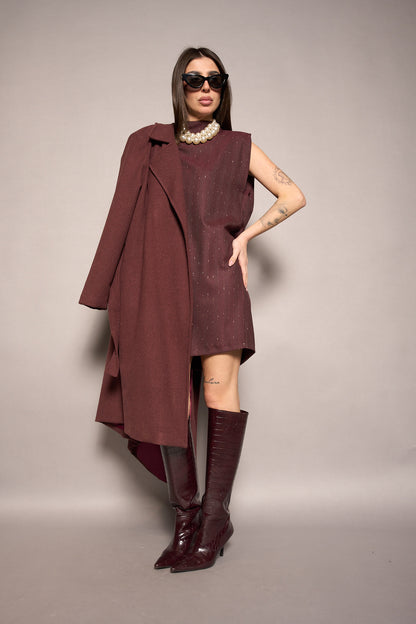 Vestito lamè bordeaux