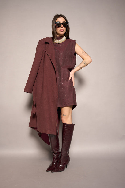 Vestito lamè bordeaux