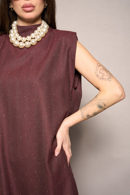 Vestito lamè bordeaux