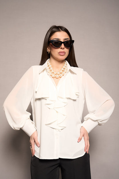 Camicia volant bianca