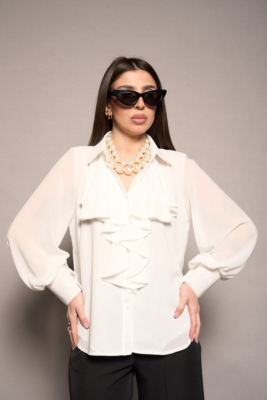 Camicia volant bianca