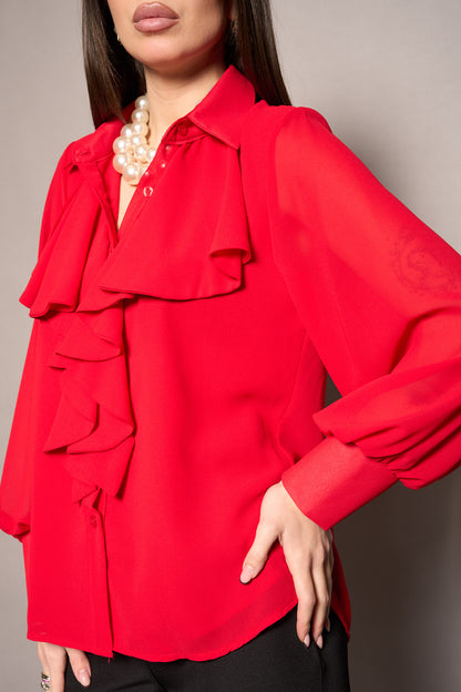 Camicia volant rossa