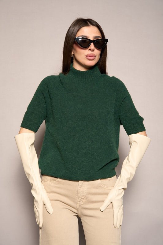 Maglione mezza manica verde