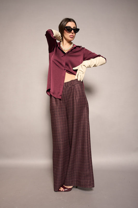 Pantalone ampio tartan