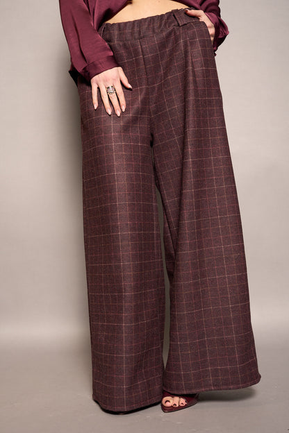 Pantalone ampio tartan