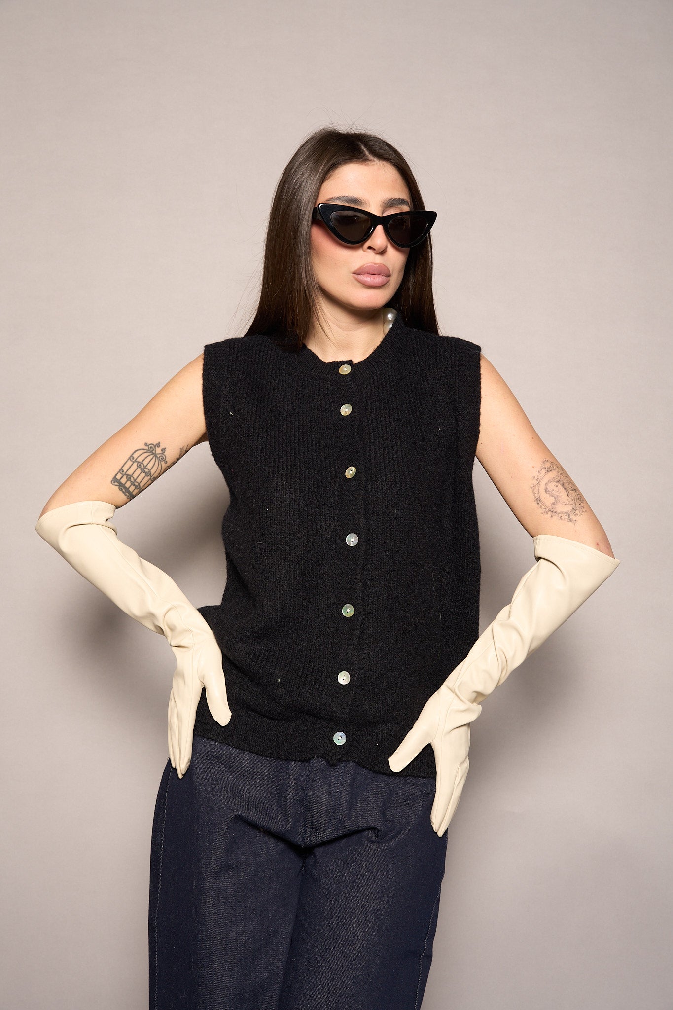 Gilet lana nero