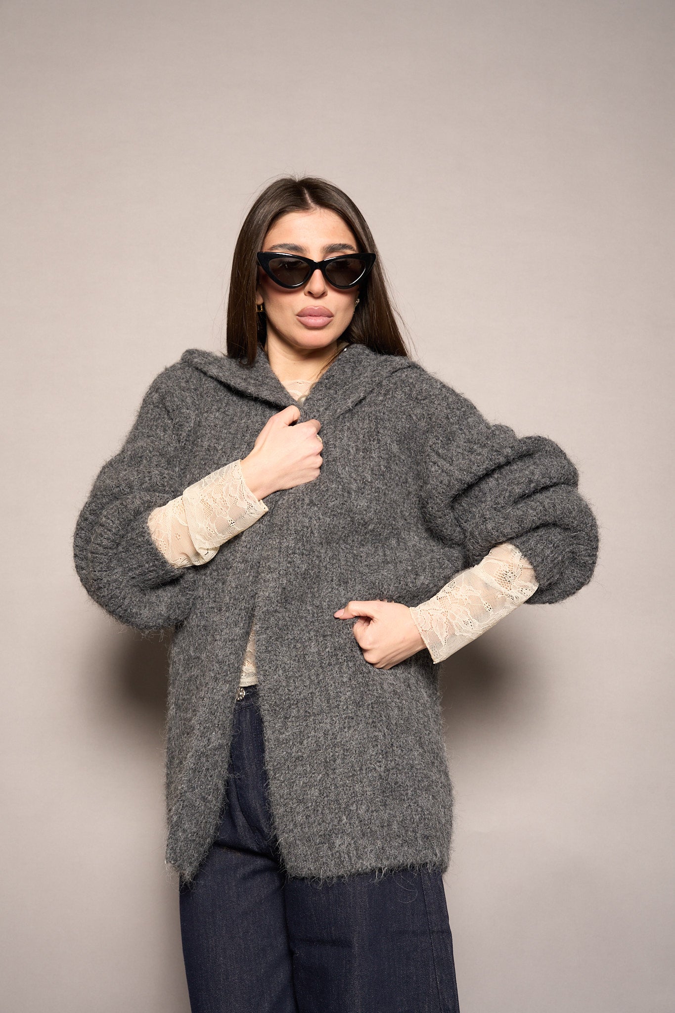 Cardigan cappuccio