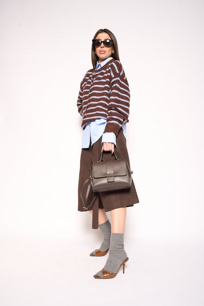 Cardigan righe azzurre