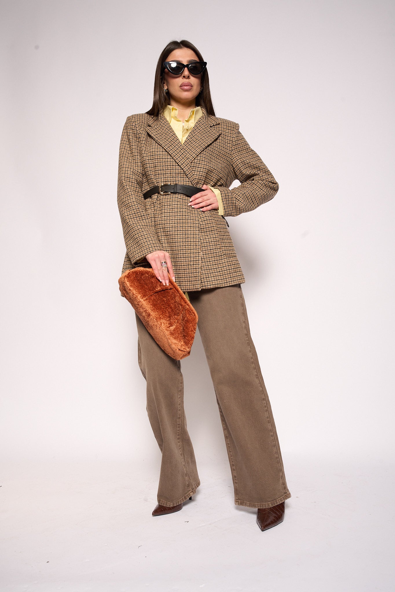 Jeans wide leg beige