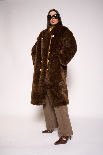 Cappotto double face pelliccia