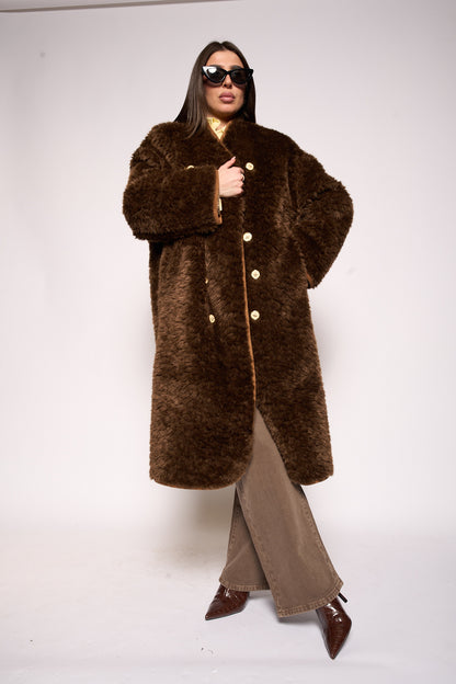 Cappotto double face pelliccia