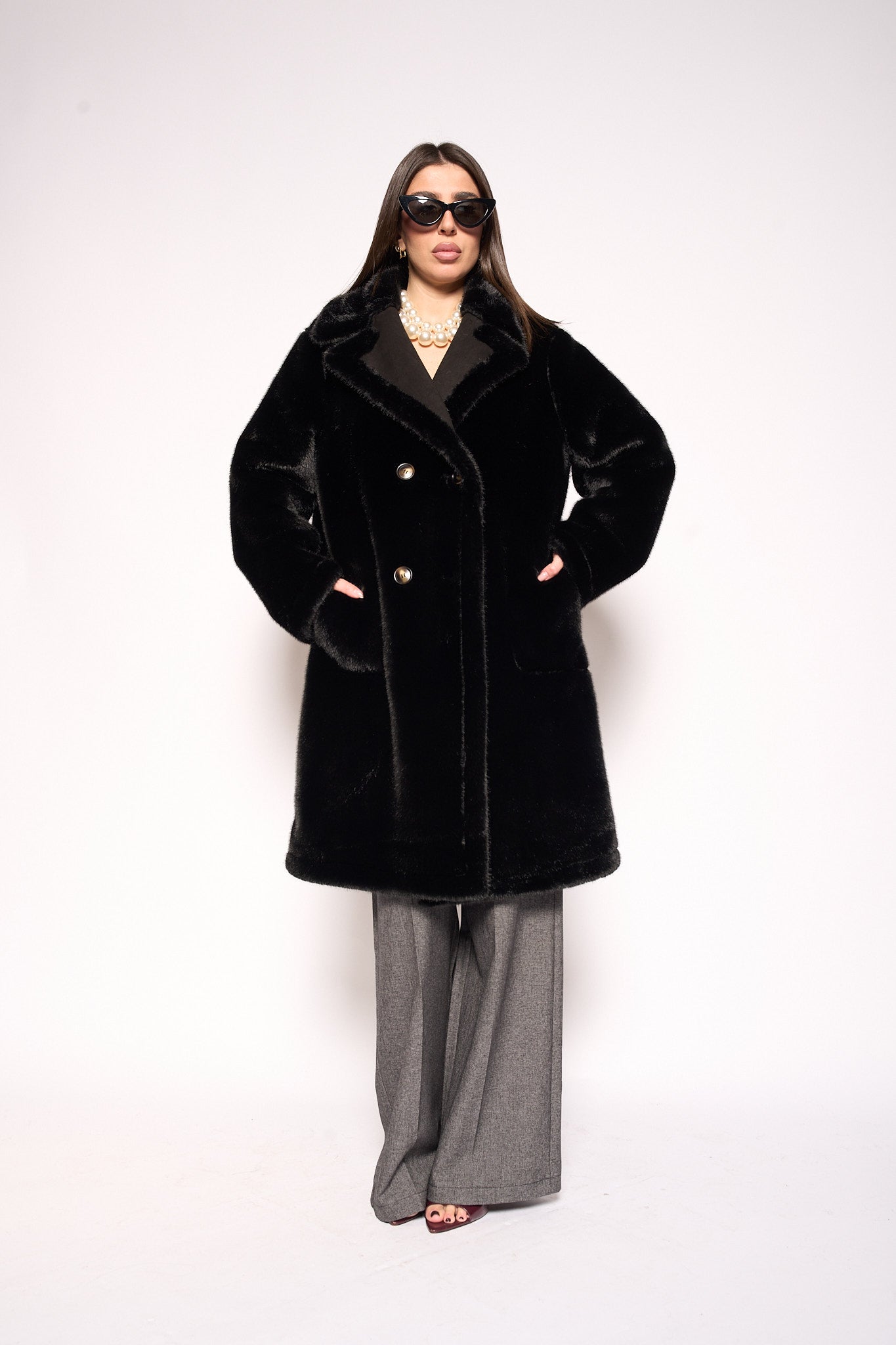 Cappotto double face nero
