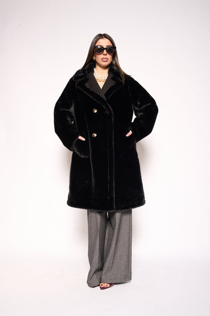 Cappotto double face nero