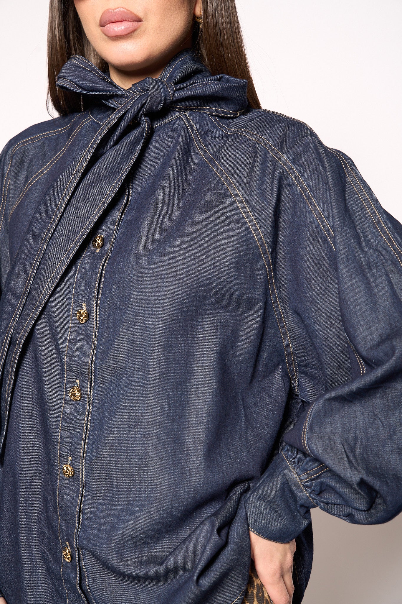 Camicia fiocco denim