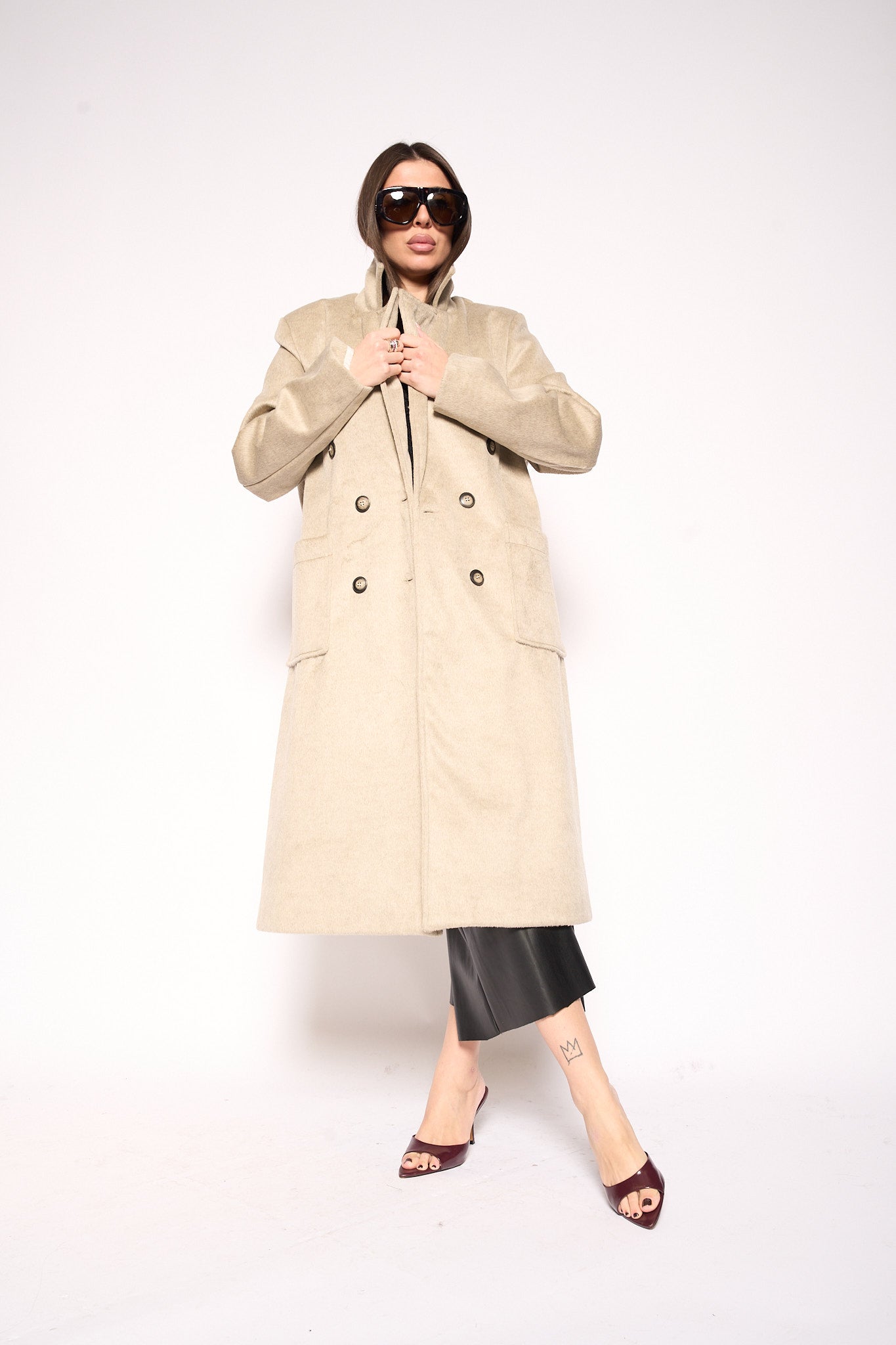 Cappotto pettinato grigio