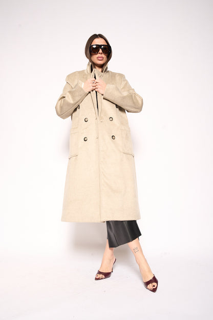 Cappotto pettinato grigio