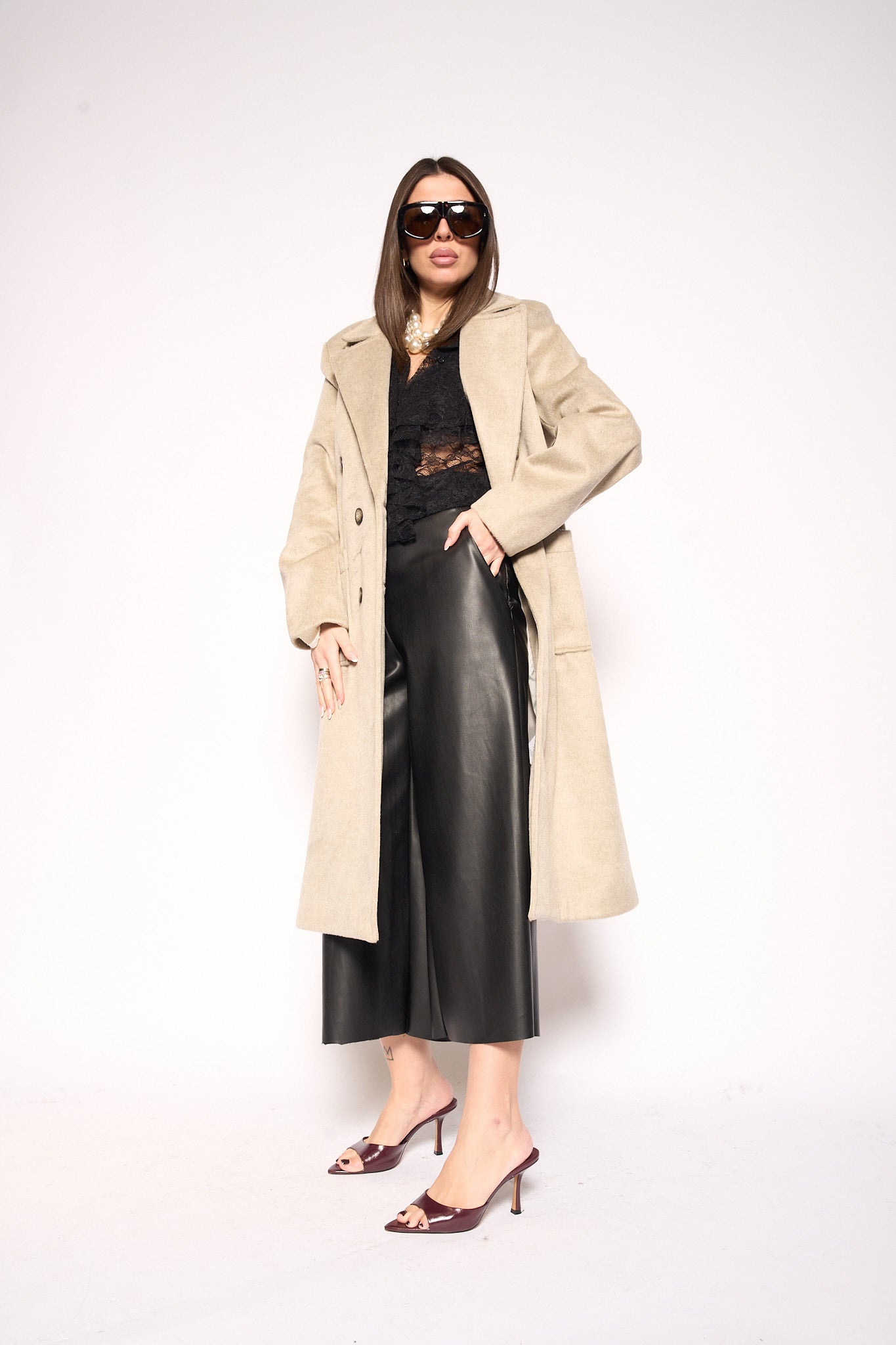 Cappotto pettinato grigio