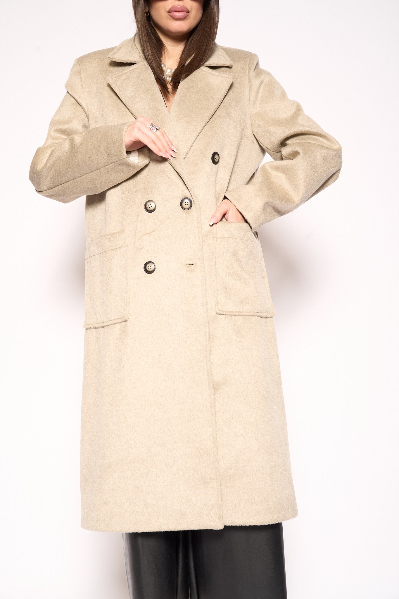 Cappotto pettinato grigio