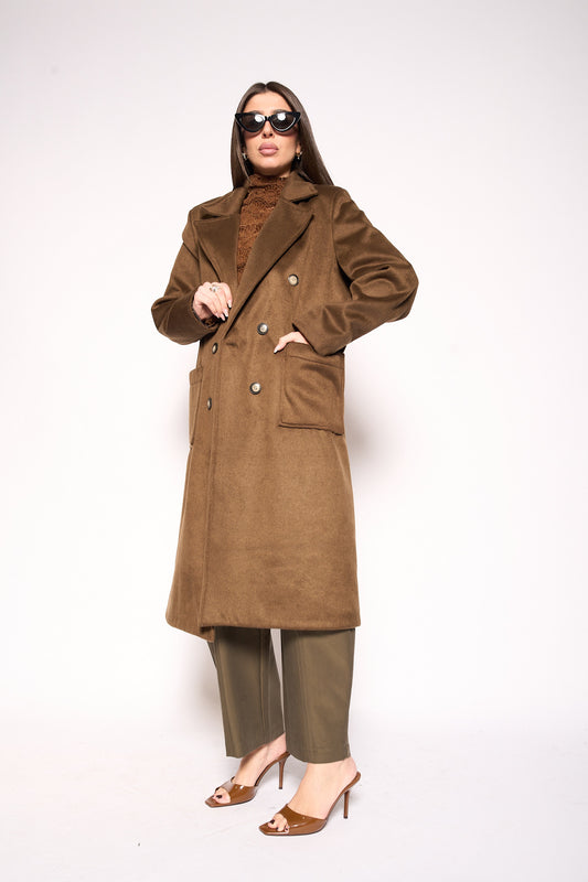 Cappotto pettinato marrone