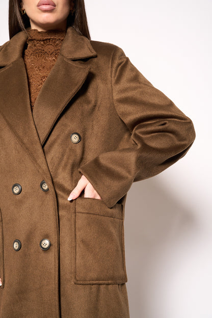 Cappotto pettinato marrone