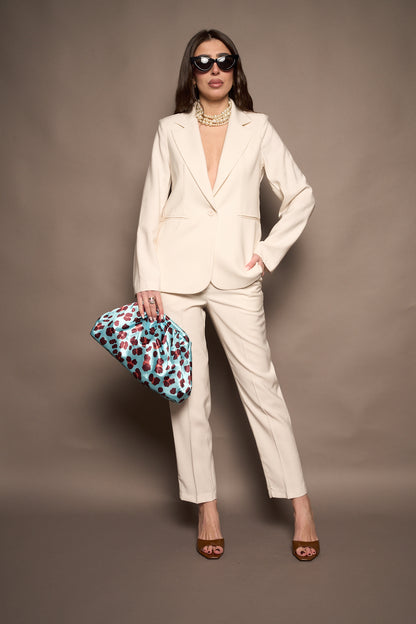Pantalone tailleur bianco