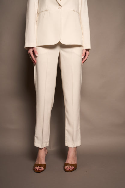 Pantalone tailleur bianco