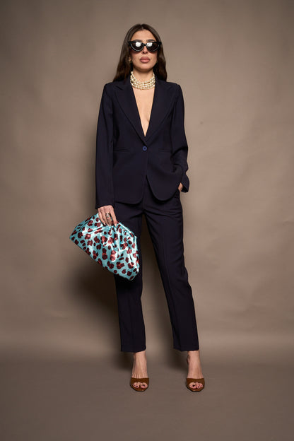 Pantalone tailleur blu