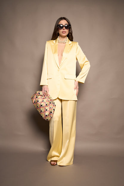 Pantalone tailleur satin