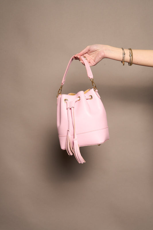 Secchiello vera pelle rosa