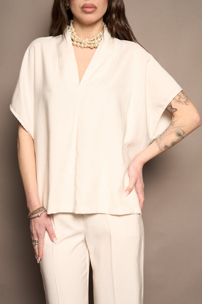 Blusa viscosa scollo v
