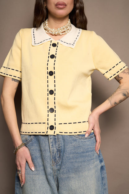 Cardigan maglia giallo