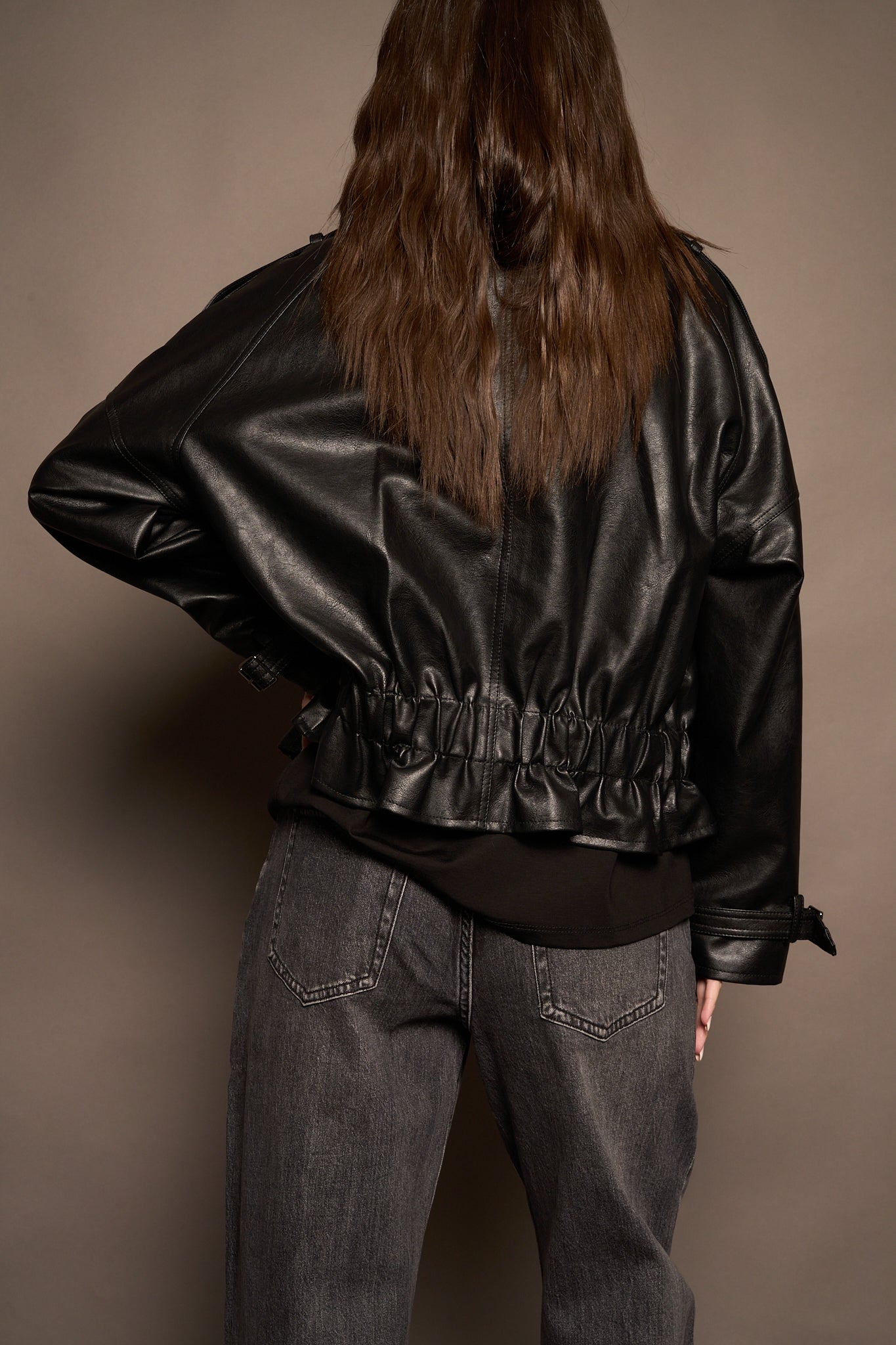 Bomber ecopelle nero