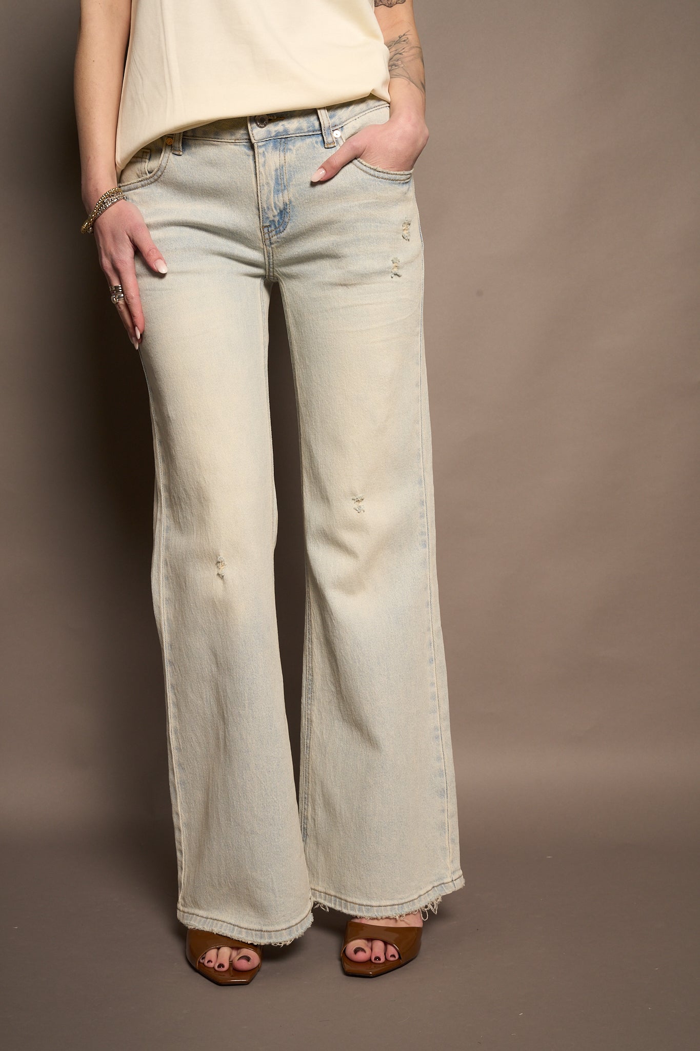 Jeans flare vita bassa