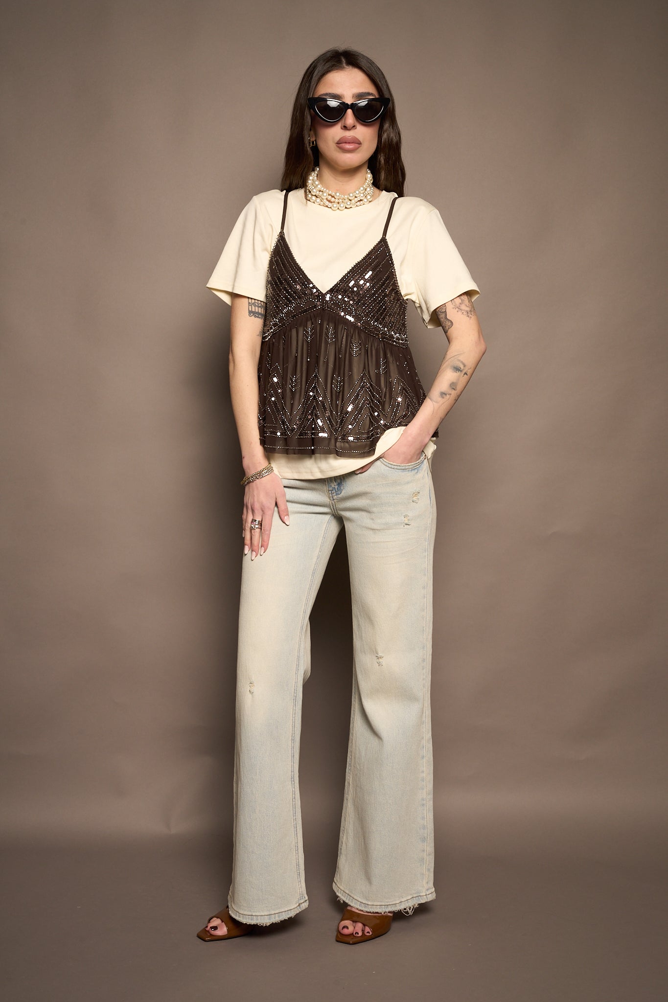 Jeans flare vita bassa