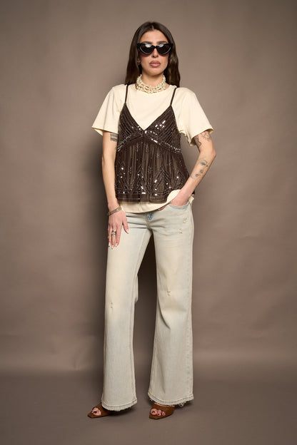 Jeans flare vita bassa