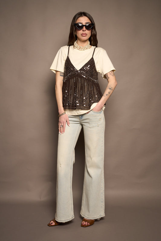 Jeans flare vita bassa