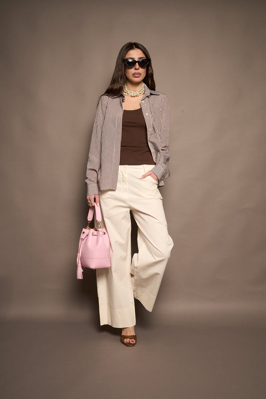 Camicia righe marrone