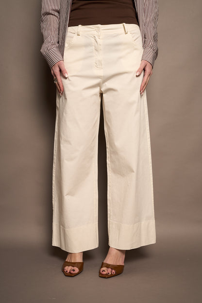 Pantalone cotone panna