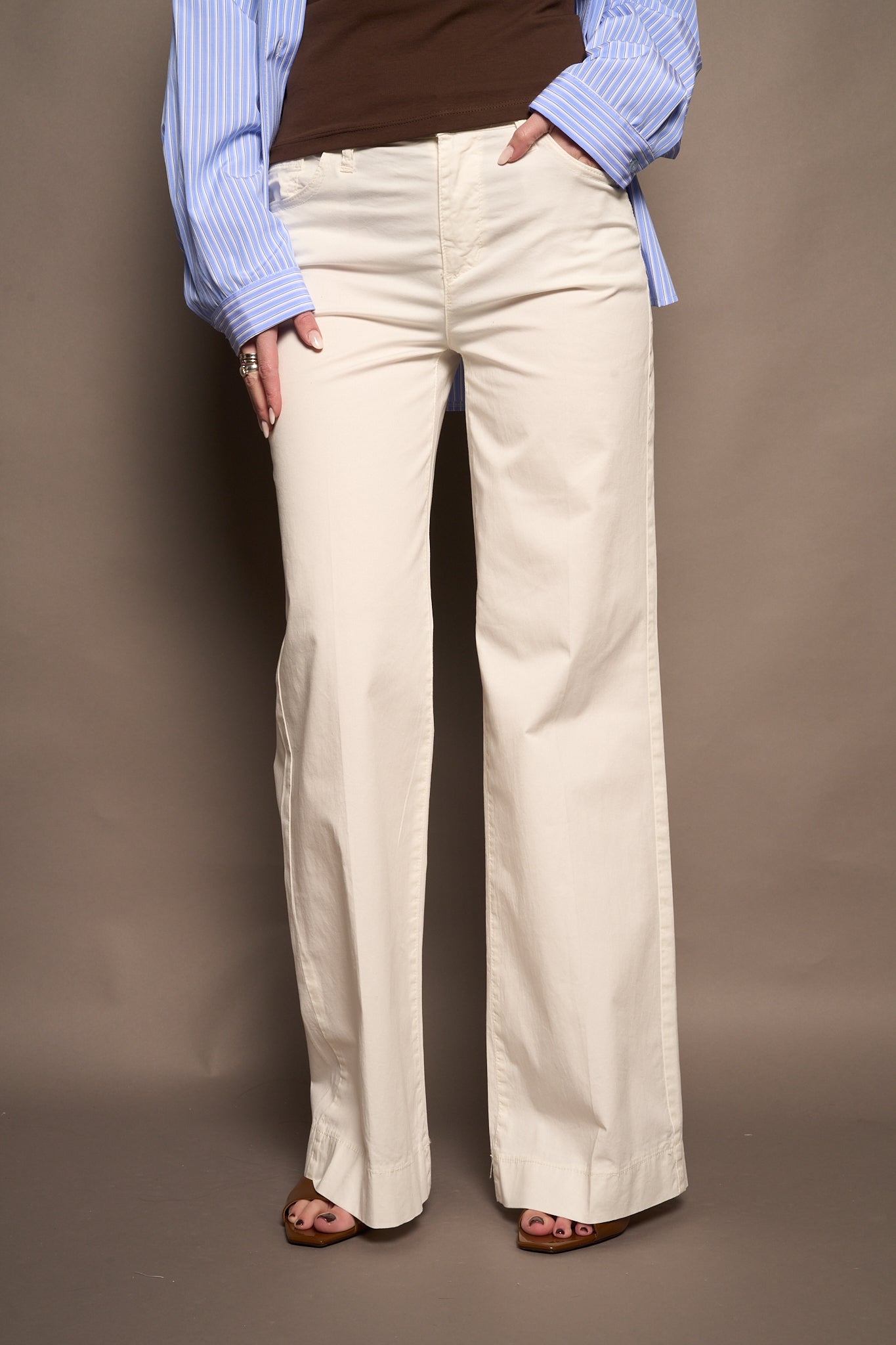 Pantalone flare bianco