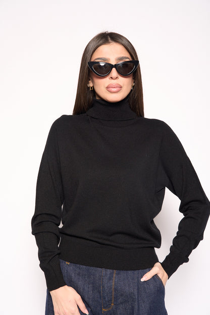 Maglia collo alto nera