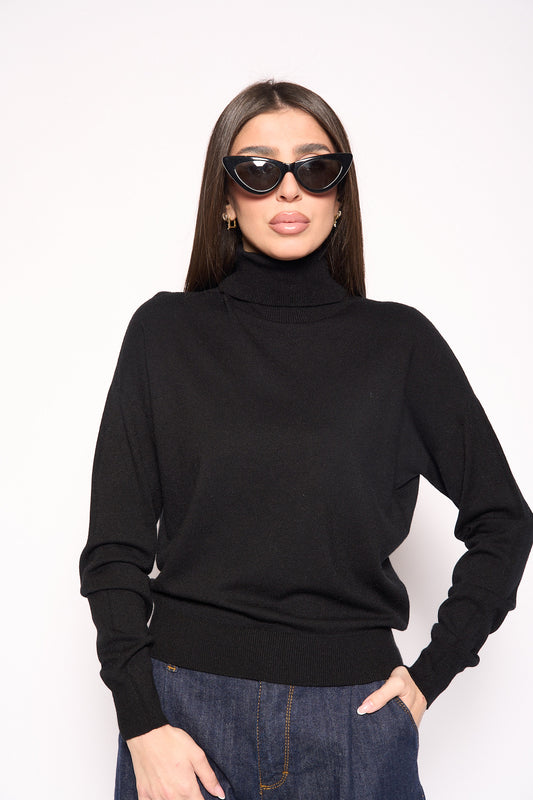 Maglia collo alto nera