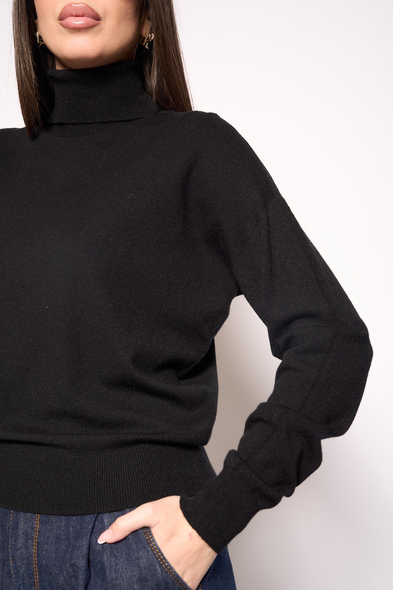 Maglia collo alto nera