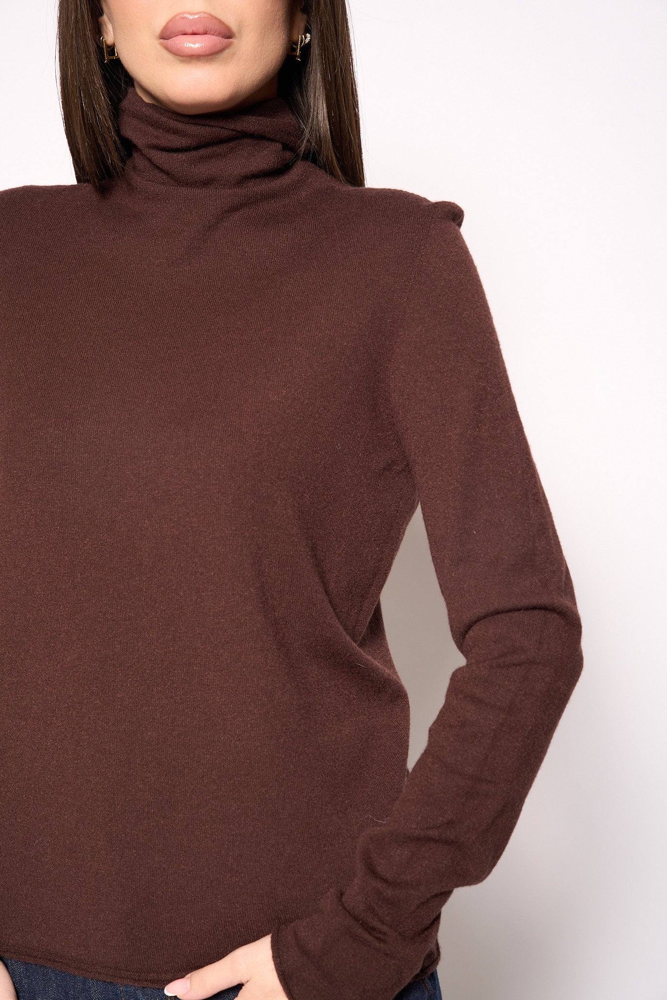 Maglia dolcevita marrone