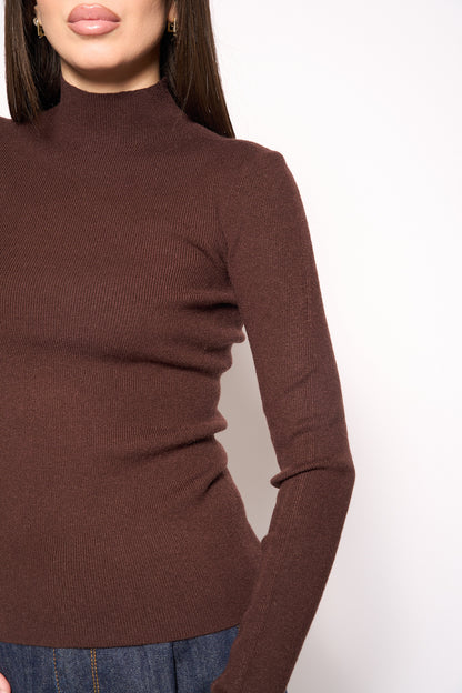 Lupetto costina marrone