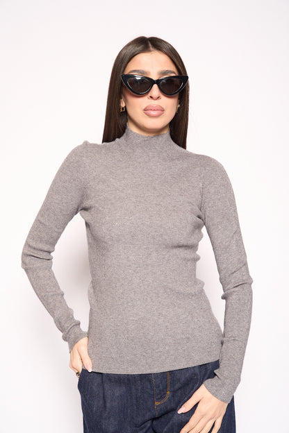 Lupetto costina grigio