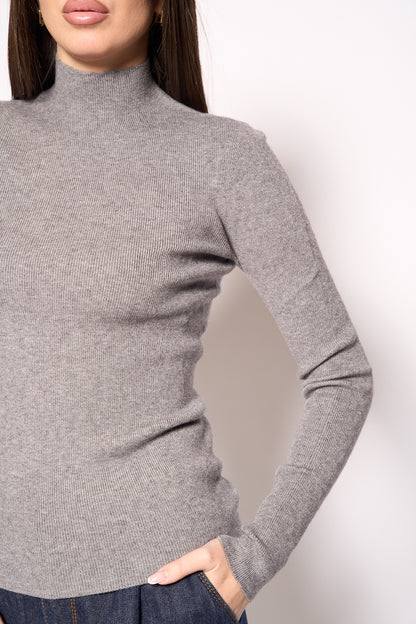 Lupetto costina grigio