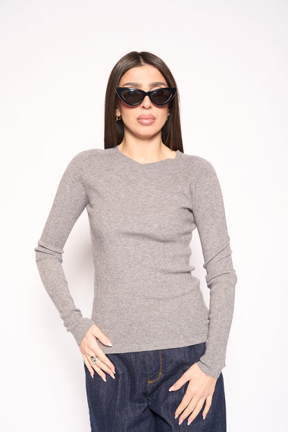 Maglia girocollo grigia