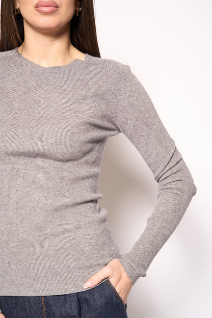 Maglia girocollo grigia