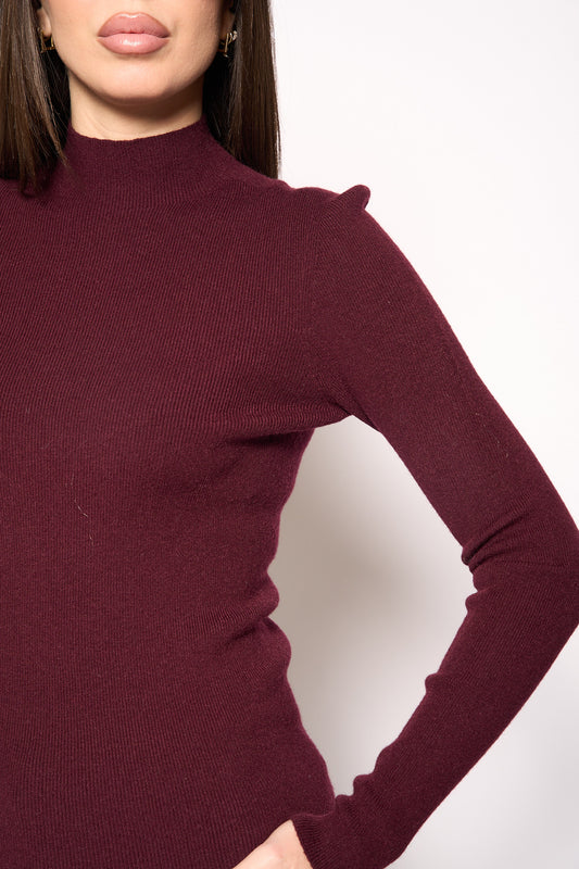 Lupetto costina bordeaux